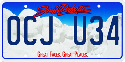SD license plate 0CJU34