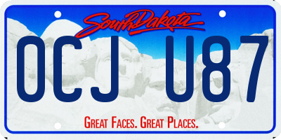 SD license plate 0CJU87