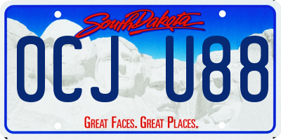 SD license plate 0CJU88