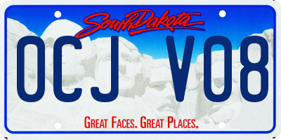 SD license plate 0CJV08
