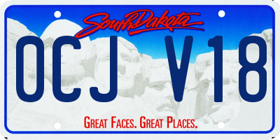 SD license plate 0CJV18