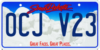 SD license plate 0CJV23