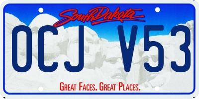SD license plate 0CJV53