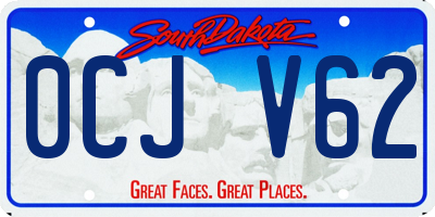 SD license plate 0CJV62