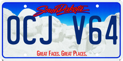 SD license plate 0CJV64