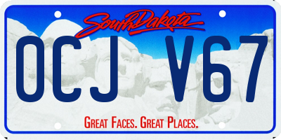 SD license plate 0CJV67