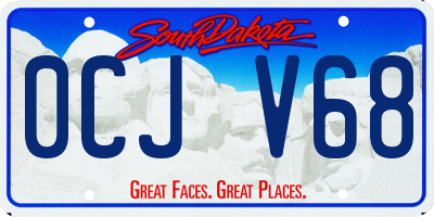 SD license plate 0CJV68
