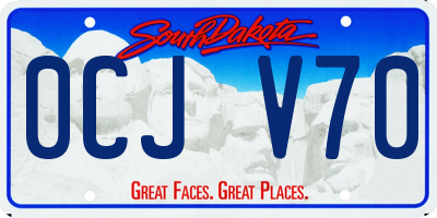 SD license plate 0CJV70