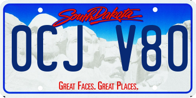 SD license plate 0CJV80