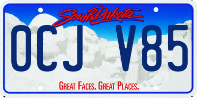SD license plate 0CJV85