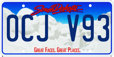 SD license plate 0CJV93