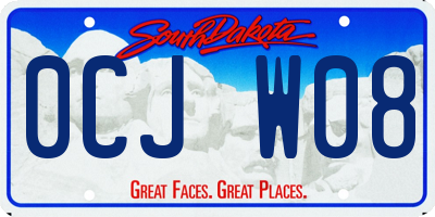 SD license plate 0CJW08