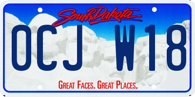 SD license plate 0CJW18
