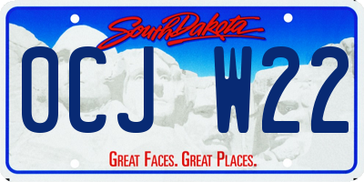 SD license plate 0CJW22
