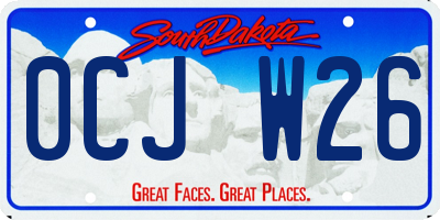 SD license plate 0CJW26