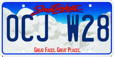 SD license plate 0CJW28