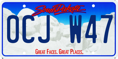 SD license plate 0CJW47