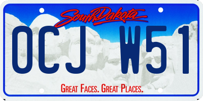SD license plate 0CJW51