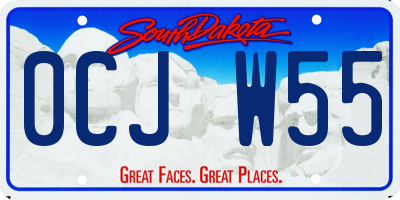 SD license plate 0CJW55