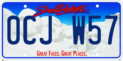 SD license plate 0CJW57