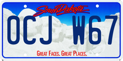 SD license plate 0CJW67