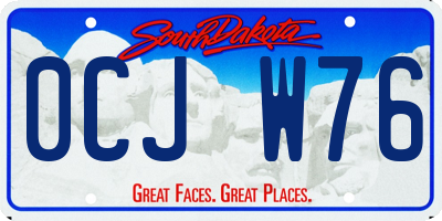 SD license plate 0CJW76