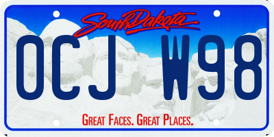 SD license plate 0CJW98