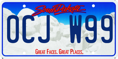 SD license plate 0CJW99