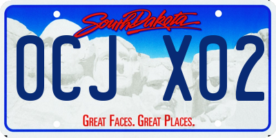 SD license plate 0CJX02