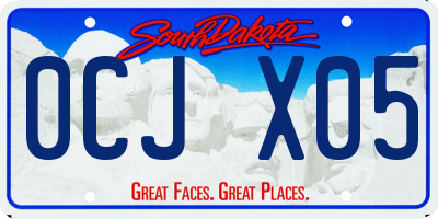 SD license plate 0CJX05