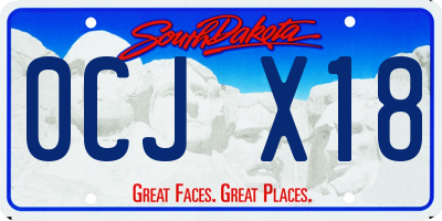 SD license plate 0CJX18