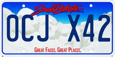 SD license plate 0CJX42