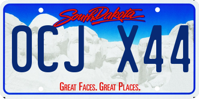 SD license plate 0CJX44
