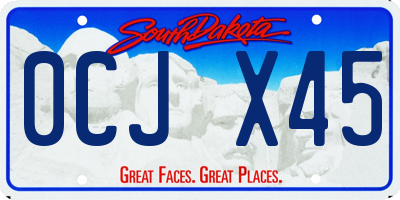 SD license plate 0CJX45
