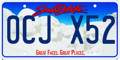 SD license plate 0CJX52