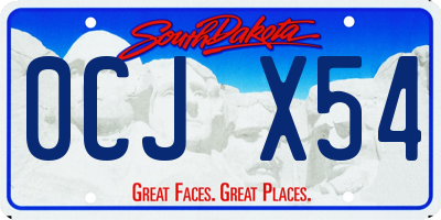 SD license plate 0CJX54