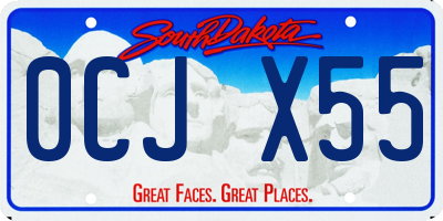 SD license plate 0CJX55