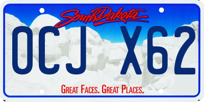 SD license plate 0CJX62