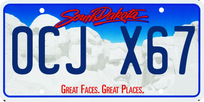 SD license plate 0CJX67