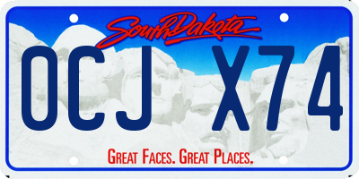 SD license plate 0CJX74