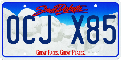 SD license plate 0CJX85