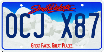 SD license plate 0CJX87