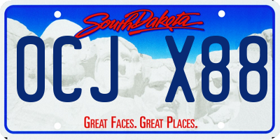 SD license plate 0CJX88