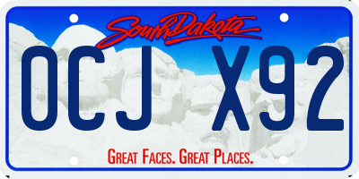 SD license plate 0CJX92
