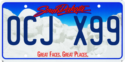 SD license plate 0CJX99