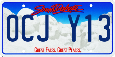 SD license plate 0CJY13