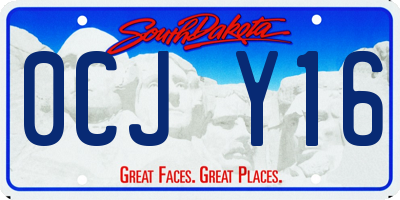 SD license plate 0CJY16