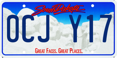 SD license plate 0CJY17