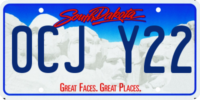 SD license plate 0CJY22