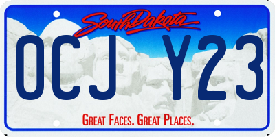SD license plate 0CJY23